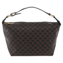 CELINE Macadam Hand Bag PVC Black Gold Tone Auth BA16333A-2