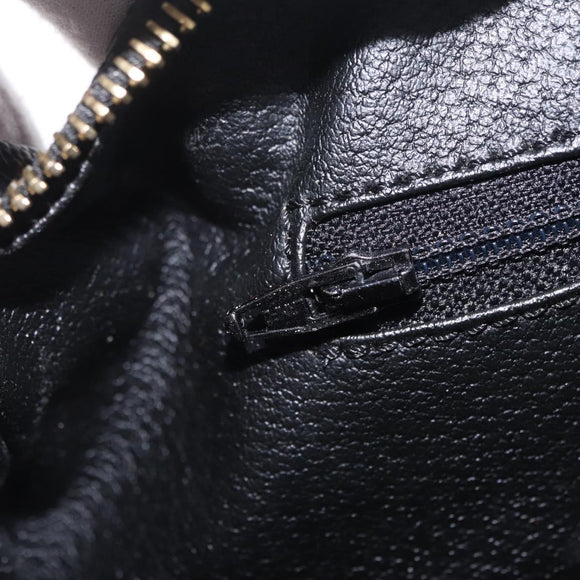 CELINE Macadam Hand Bag PVC Black Gold Tone Auth BA16333A