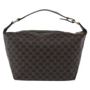 CELINE Macadam Hand Bag PVC Black Gold Tone Auth BA16333A-3
