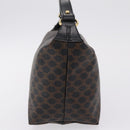 CELINE Macadam Hand Bag PVC Black Gold Tone Auth BA16333A-5