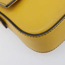 FENDI Mamma Baguette Shoulder Bag Leather 2way Yellow 8BR600 Auth BA16336SAM-11