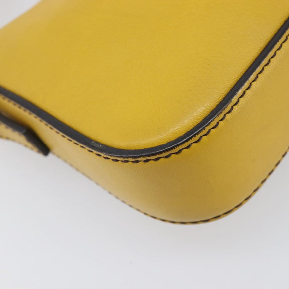 FENDI Mamma Baguette Shoulder Bag Leather 2way Yellow 8BR600 Auth BA16336SAM
