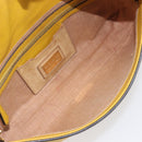 FENDI Mamma Baguette Shoulder Bag Leather 2way Yellow 8BR600 Auth BA16336SAM-23