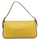 FENDI Mamma Baguette Shoulder Bag Leather 2way Yellow 8BR600 Auth BA16336SAM-3