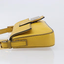FENDI Mamma Baguette Shoulder Bag Leather 2way Yellow 8BR600 Auth BA16336SAM-5