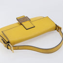 FENDI Mamma Baguette Shoulder Bag Leather 2way Yellow 8BR600 Auth BA16336SAM-6