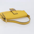 FENDI Mamma Baguette Shoulder Bag Leather 2way Yellow 8BR600 Auth BA16336SAM-7