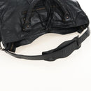 Balenciaga The City Hand Bag Leather 2way Black Gold Tone 115748 Auth BA16337V-9