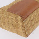 PRADA Chain Shoulder Bag Raffia Beige Gold Tone Auth BA16338V-10