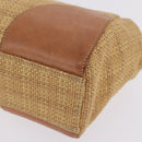 PRADA Chain Shoulder Bag Raffia Beige Gold Tone Auth BA16338V-13