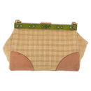 PRADA Chain Shoulder Bag Raffia Beige Gold Tone Auth BA16338V-3