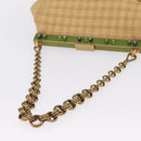PRADA Chain Shoulder Bag Raffia Beige Gold Tone Auth BA16338V-7