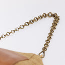 PRADA Chain Shoulder Bag Raffia Beige Gold Tone Auth BA16338V-8