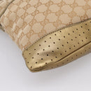 GUCCI GG Canvas Shoulder Bag Beige Gold Tone 145857 Auth BA16341A-11