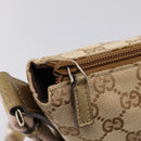 GUCCI GG Canvas Shoulder Bag Beige Gold Tone 145857 Auth BA16341A-14