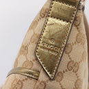 GUCCI GG Canvas Shoulder Bag Beige Gold Tone 145857 Auth BA16341A-15