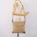 GUCCI GG Canvas Shoulder Bag Beige Gold Tone 145857 Auth BA16341A-24