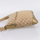 GUCCI GG Canvas Shoulder Bag Beige Gold Tone 145857 Auth BA16341A-4