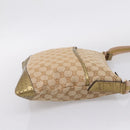 GUCCI GG Canvas Shoulder Bag Beige Gold Tone 145857 Auth BA16341A-5