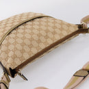 GUCCI GG Canvas Shoulder Bag Beige Gold Tone 145857 Auth BA16341A-6