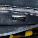 PRADA Chain Shoulder Bag Harako leather 2way Yellow Silver Auth BA16344V-19
