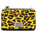 PRADA Chain Shoulder Bag Harako leather 2way Yellow Silver Auth BA16344V-2