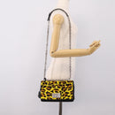 PRADA Chain Shoulder Bag Harako leather 2way Yellow Silver Auth BA16344V-30