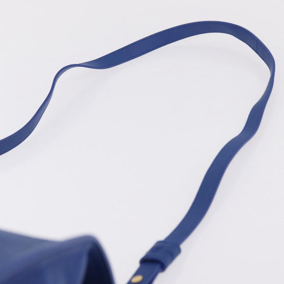 Saint Laurent Baby Cabas Hand Bag Leather 2way Blue Gold 394461 Auth BA16345V