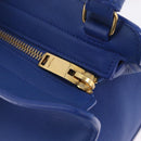 Saint Laurent Baby Cabas Hand Bag Leather 2way Blue Gold 394461 Auth BA16345V-17