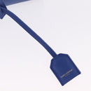 Saint Laurent Baby Cabas Hand Bag Leather 2way Blue Gold 394461 Auth BA16345V-19