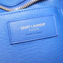 Saint Laurent Baby Cabas Hand Bag Leather 2way Blue Gold 394461 Auth BA16345V-24