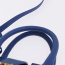 Saint Laurent Baby Cabas Hand Bag Leather 2way Blue Gold 394461 Auth BA16345V-8