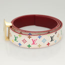LOUIS VUITTON Multicolor Ceinture Care Belt 37.8"" White M9682 Auth BA1635-3