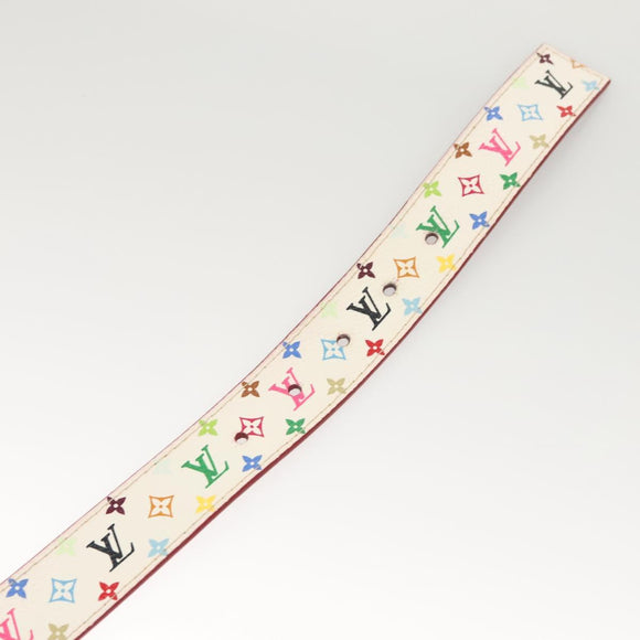 LOUIS VUITTON Multicolor Ceinture Care Belt 37.8"" White M9682 Auth BA1635