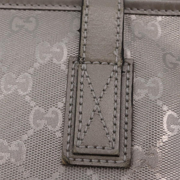 GUCCI GG Implementation Hand Bag PVC Silver 211138 Auth BA16353