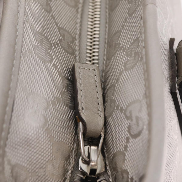 GUCCI GG Implementation Hand Bag PVC Silver 211138 Auth BA16353