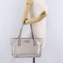 GUCCI GG Implementation Hand Bag PVC Silver 211138 Auth BA16353-25