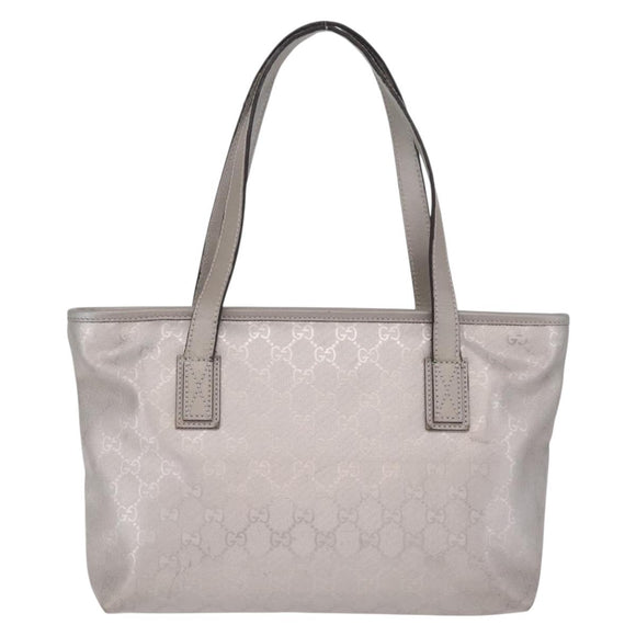 GUCCI GG Implementation Hand Bag PVC Silver 211138 Auth BA16353