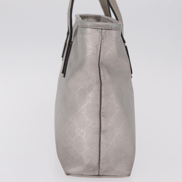 GUCCI GG Implementation Hand Bag PVC Silver 211138 Auth BA16353