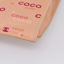 CHANEL Chain Tote Bag Canvas Pink Gold CC Auth BA16356-9