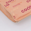 CHANEL Chain Tote Bag Canvas Pink Gold CC Auth BA16356-14