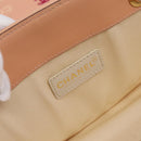 CHANEL Chain Tote Bag Canvas Pink Gold CC Auth BA16356-10