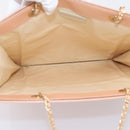 CHANEL Chain Tote Bag Canvas Pink Gold CC Auth BA16356-11