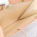 CHANEL Chain Tote Bag Canvas Pink Gold CC Auth BA16356-17