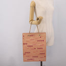CHANEL Chain Tote Bag Canvas Pink Gold CC Auth BA16356-18