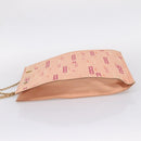 CHANEL Chain Tote Bag Canvas Pink Gold CC Auth BA16356-3