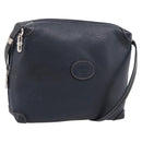 GUCCI Shoulder Bag Leather Navy Silver 007 37 4916 Auth BA16359-1