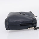 GUCCI Shoulder Bag Leather Navy Silver 007 37 4916 Auth BA16359-5
