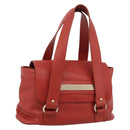 Chloe Tote Bag Leather Red Gold Auth BA16360-1