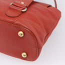 Chloe Tote Bag Leather Red Gold Auth BA16360-12